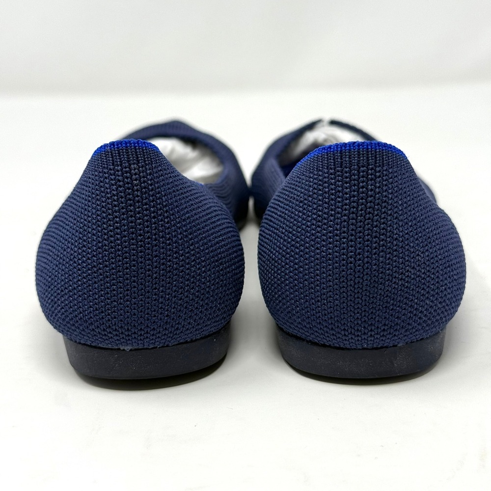 Rothys The Point Cobalt Solid Navy Blue Knit Pointed Toe Flats 002-127 Womens 6 - Picture 4 of 11